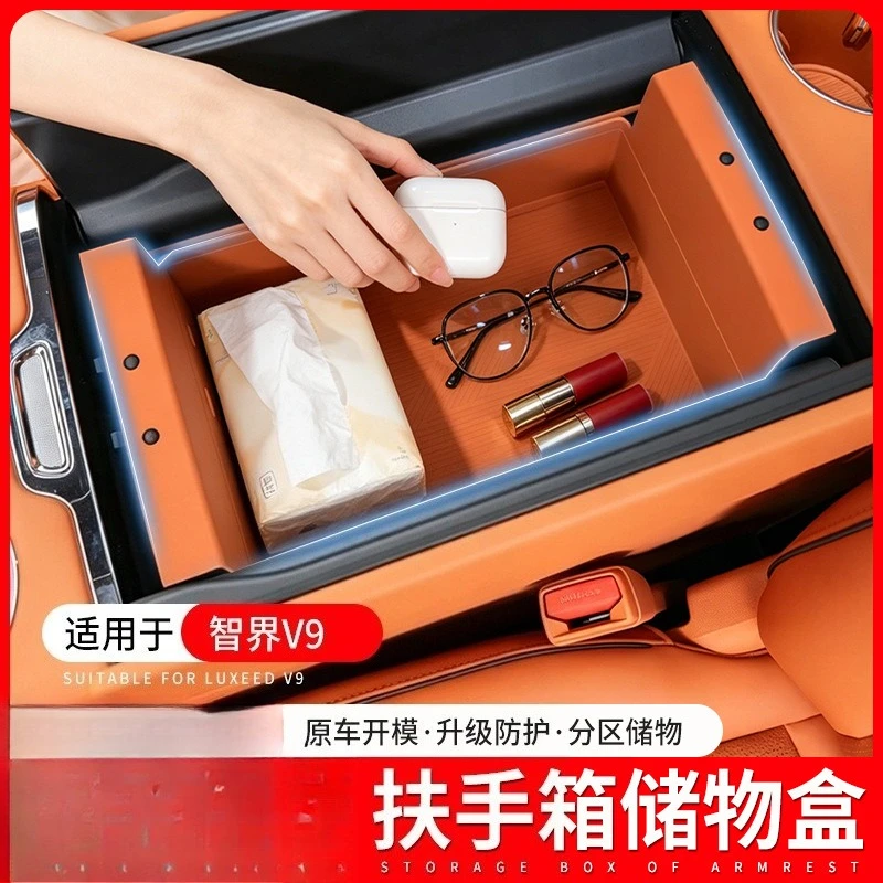 For Stelato V9 Center Console Storage Box Organizer Tray  Accessories Armrest Secondary Storage Container Interior Trim Decor