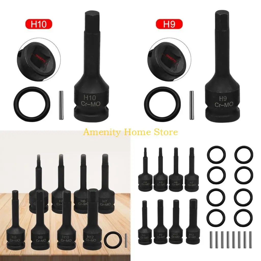 

F26C 8 шт. дюйма ударный гайковерт с метрической головкой с шестигранной головкой адаптер гаечные ключи преобразователи