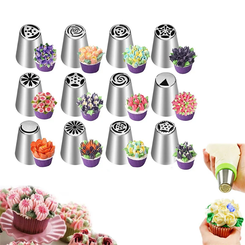 New Flower Cream Icing Piping Nozzles Tips Cake Biscuit Cupcake Baking Pastry Decorating Tools Multi-style 304 Stainless Steel