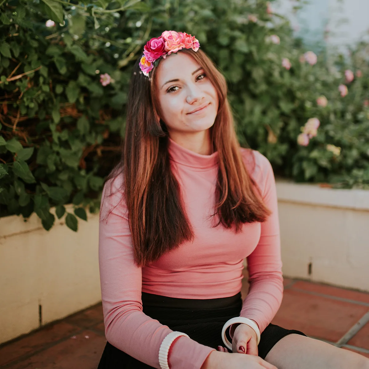 

Floral Headband Simulated Flowers Hair Accessory Wedding Travel Photo Prop Bohemia Hairband Floral Crown Headdress