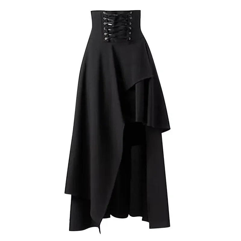 Medieval Renaissance Gothic Steampunk Clothes Pirate Cosplay Costumes Halloween Carnival Vintage Dress Up Hem Maxi Skirt