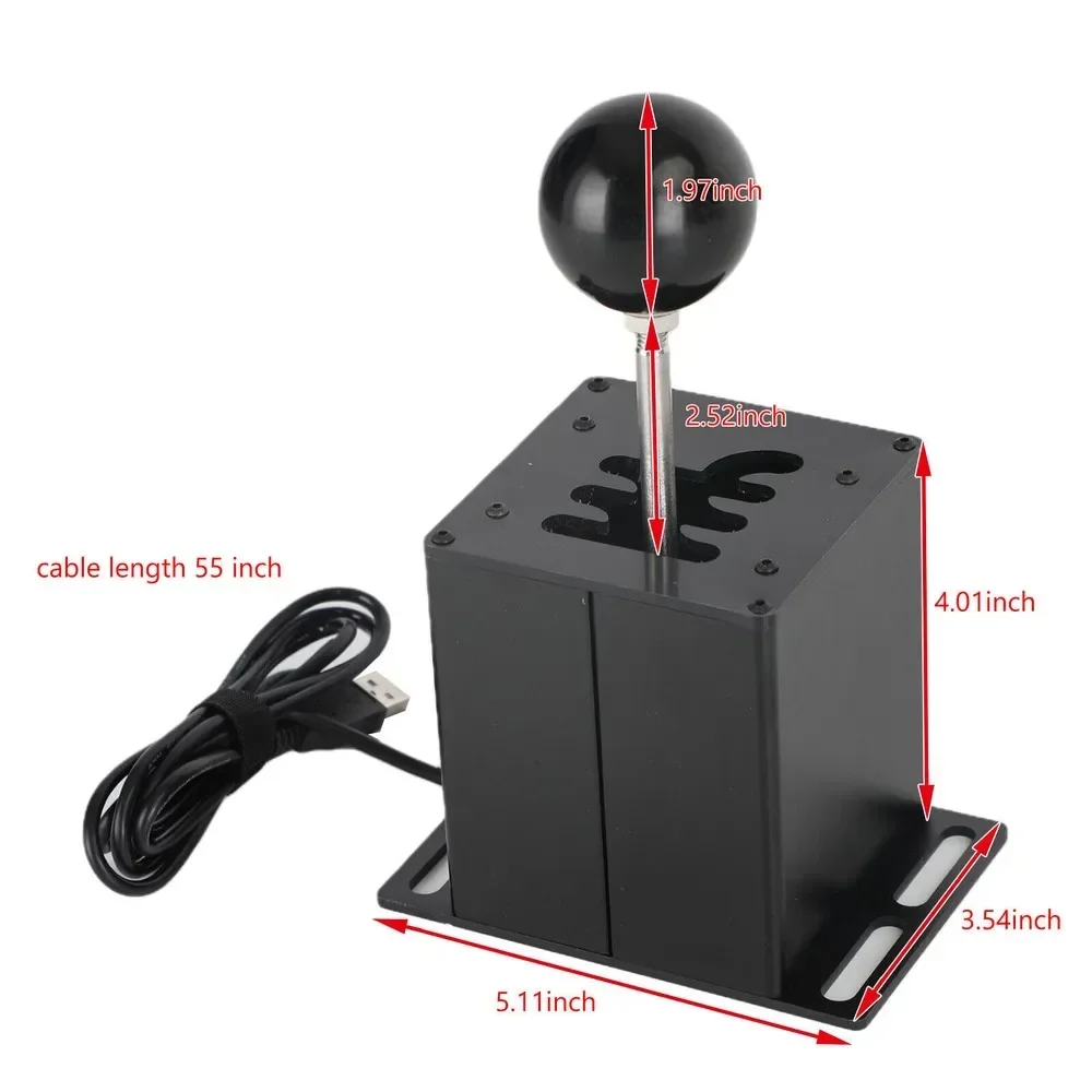 محول محاكي USB متين للكمبيوتر الشخصي 64 بت 6 + R فرملة اليد لـ Logitech G29 G27 G25 G920 Thrustmaster T300RS T300GT GT أسود