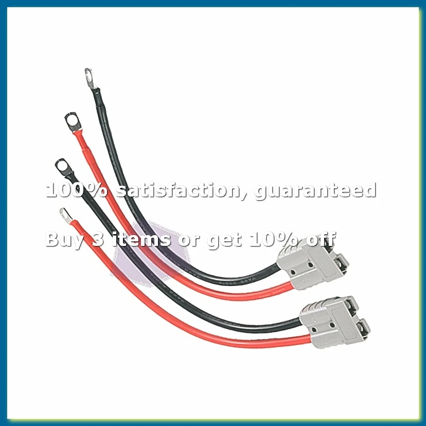 50A Connector Kit for Plug 8 Guage 30cm Battery Cables Waterproof Quick Connectors for Lifepo4