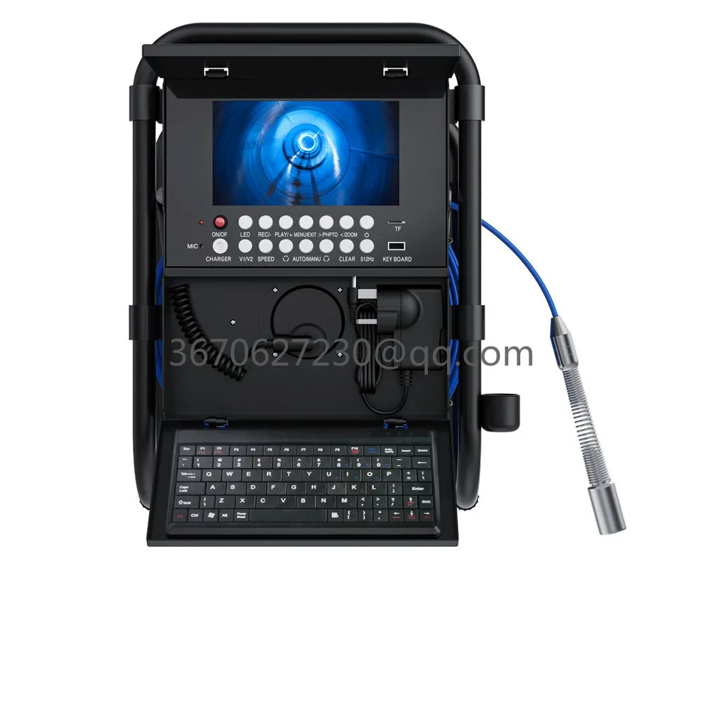 

7 Inch Monitor 20M Sewer Pipe Inspection Camera WithKeyboard +Meter Counter DVR 16GB Card Video 23mm Endoscope Camera