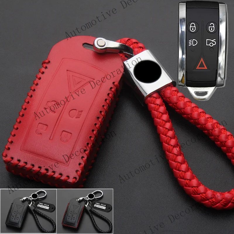 Z+ Genuine Leather Car Smart Key Fob Case Cover Bag for Jaguar XF XK XKR XFR S-Type
