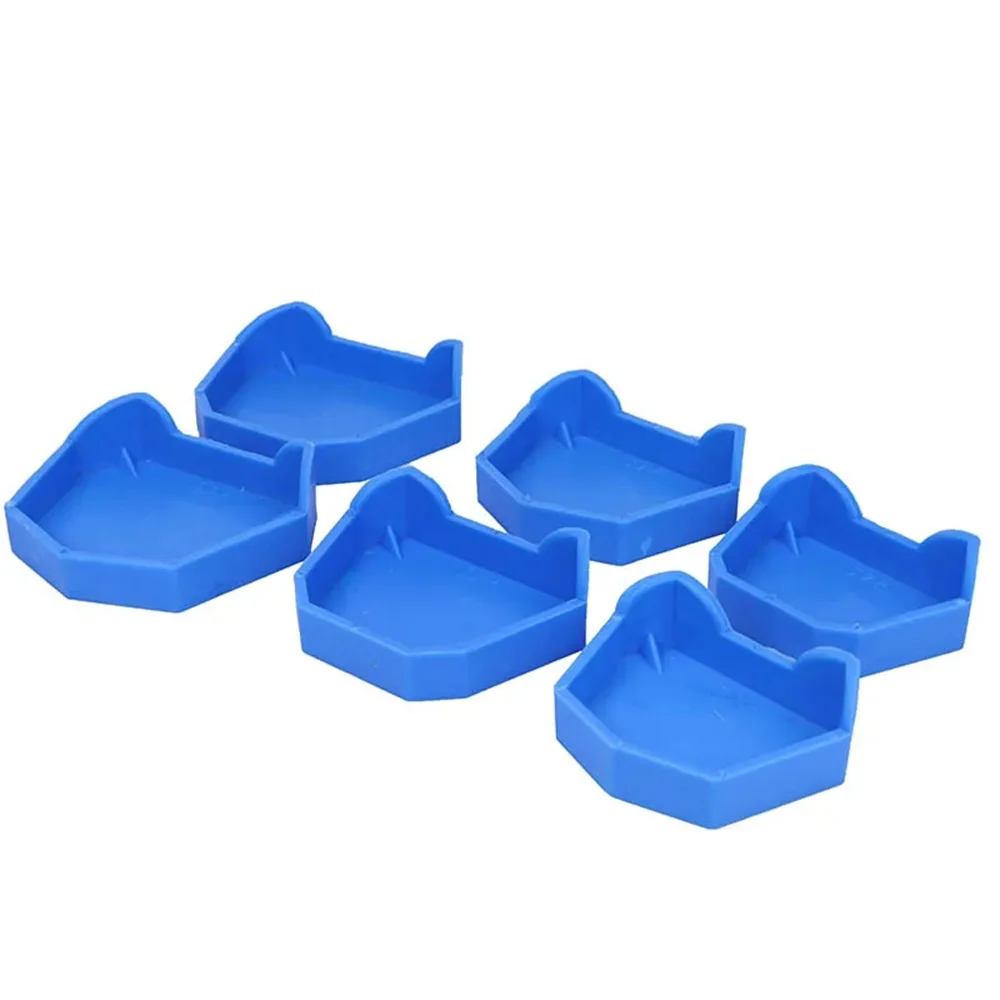 

6pcs/set Dental Mold Plaster Bases S M L Denture Tray Silicone Model Rubber Mould Former Blue Color Dentistry Material Lab Tool