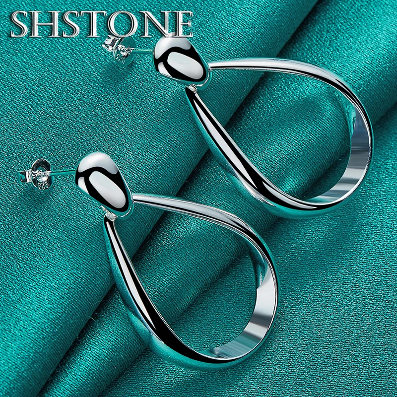 New Fashion 925 Sterling Silver Hollow Droplet Earrings Cute Jewelry Elegant Charm Accessories For Women's Wedding Party Gift