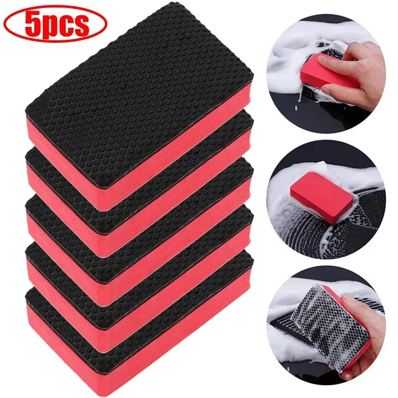 1/5pcs Car Magic Clay Sponge Bar Pad Decontamination Sponge Block Cleaner Cleaning Eraser Wax Polish Pad Car Washing Tool