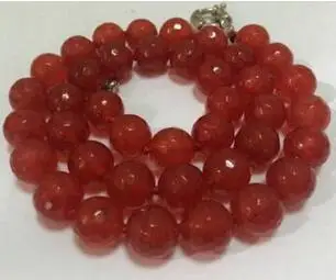 

new Natural 10mm Faceted Ruby Round beads Gemstone Necklace 18inchAAA