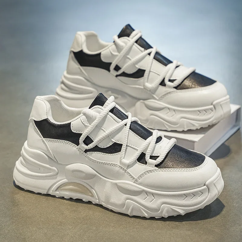 

Мужская прогулочная обувь, модная износостойкая повседневная обувь на толстой подошве, новинка 2024, удобные модные мужские кроссовки на плоской подошве