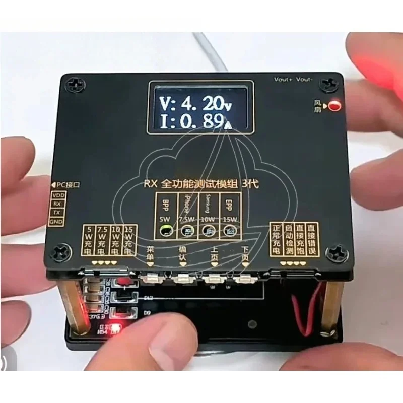 QI Wireless Charger Aging Tester, 5W/7.5W/10W/15W Fast Charge Test Stand with PC Connection
