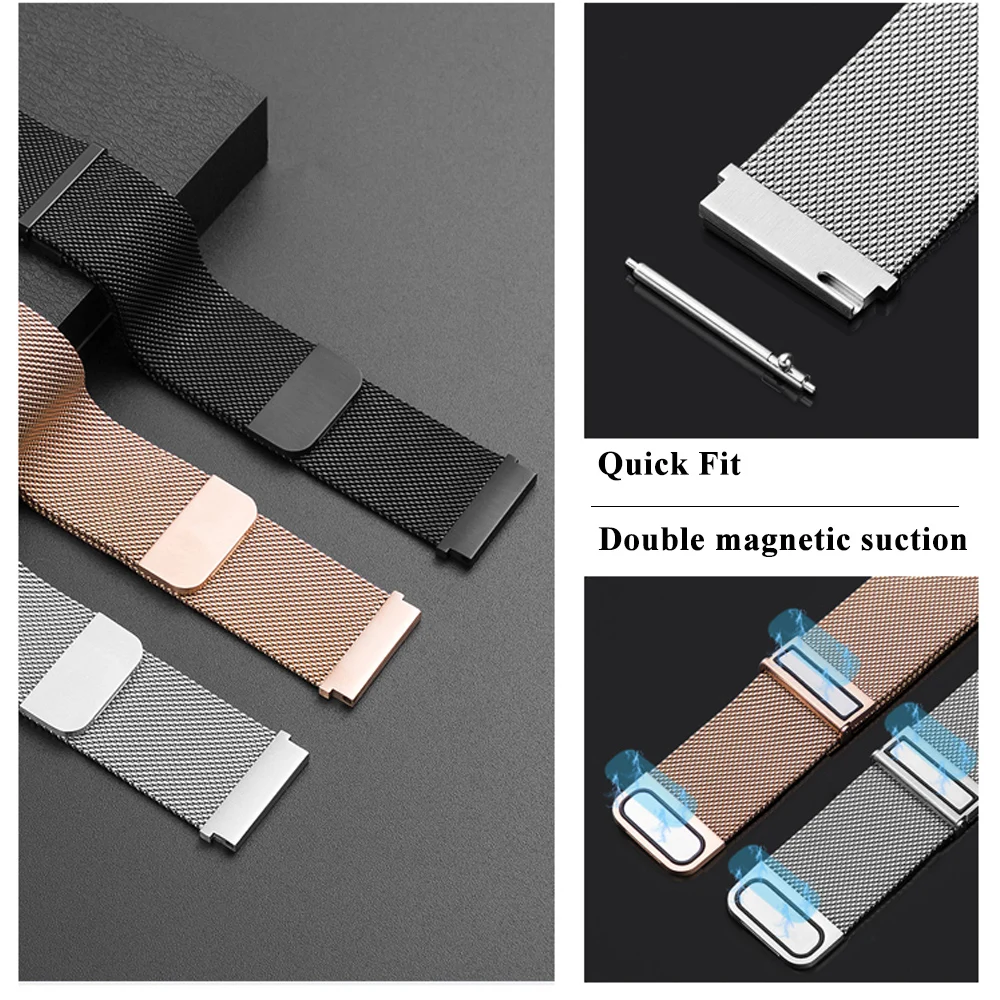 Cinturino milanese per Huawei Watch GT5 Pro/GT5 46mm Uomo Donna Cinturino di ricambio per Huawei GT5 Pro GT5 22mm Cinturino nero universale