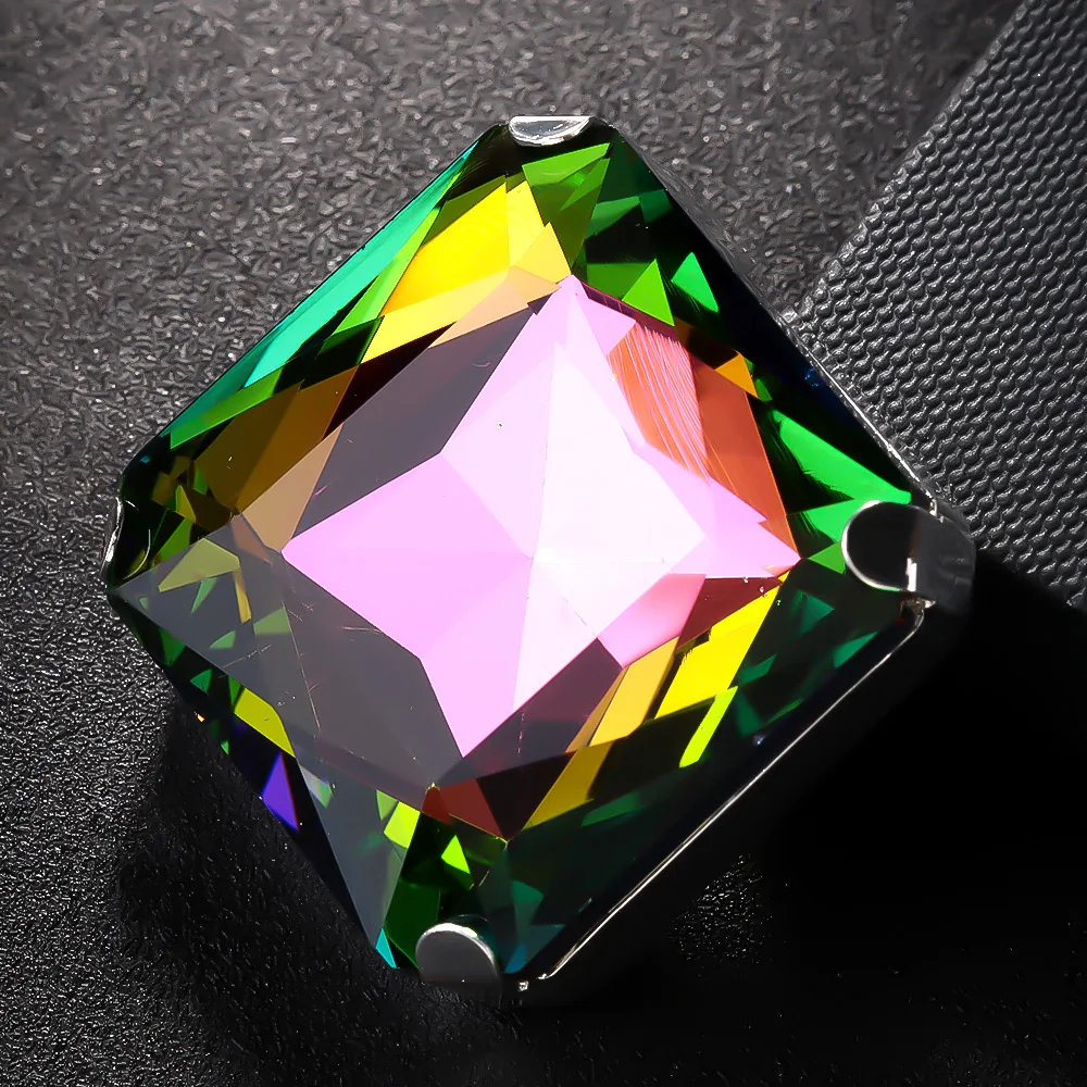 Stonefans Oversized Crystal Square Brooch Pin Jewelry for Women Exaggerate Colorful Large Brooches Bridal Dress Accessories