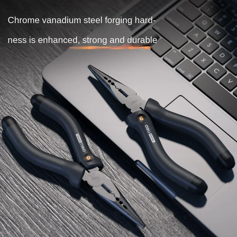 Imagem -05 - Deli-multifunctional Steel Wire Alicate Apontou Alicate Nariz Descascamento Fio Manual Eletricista Labor-saving Household 6