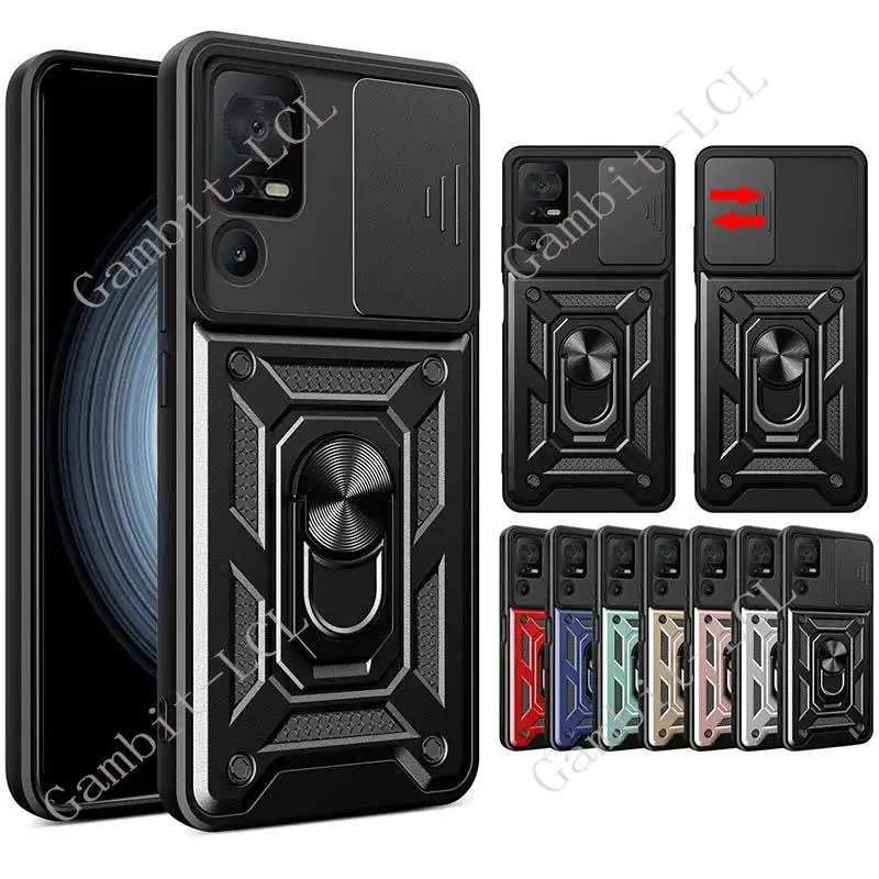 

For TCL 40 SE 40 XL T610K Push Window Type Lens Protection Back Bracket Phone Case Full Cover Metal Shockproof Anti-Drop Case