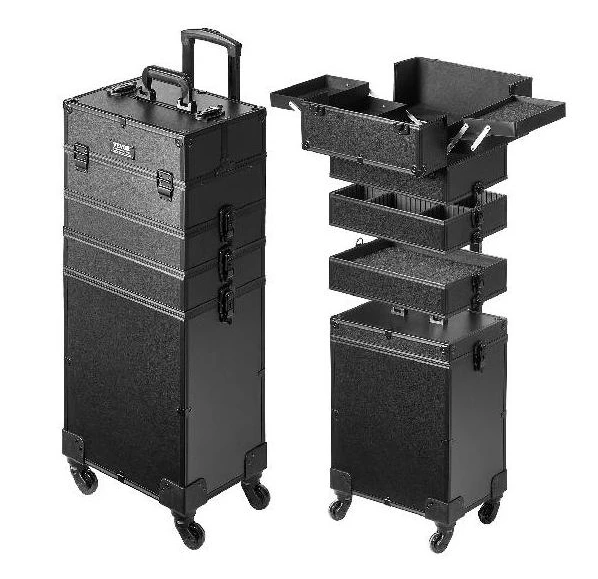 

%a Professional Makeup Train Case Aluminum Cosmetic Case Workbench With Supporting Legs Rolling Makeup Case Extra Large