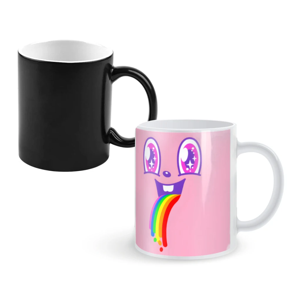 

Rainbow JoyCoffee Mugs And Mug Creative Color Change Tea Cup Ceramic Milk Cups Novelty Gifts