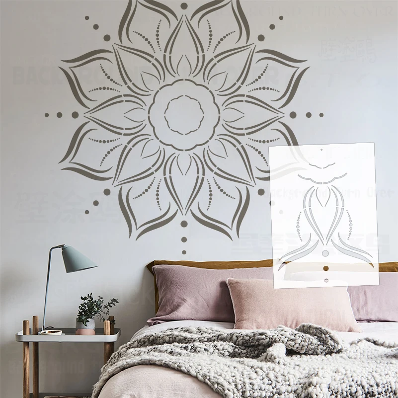 80cm - 120cm Stencil For Painting Decor Plaster Decorative Wall Template To Paint Decors Huge Giant Mandala Ceiling Round S169