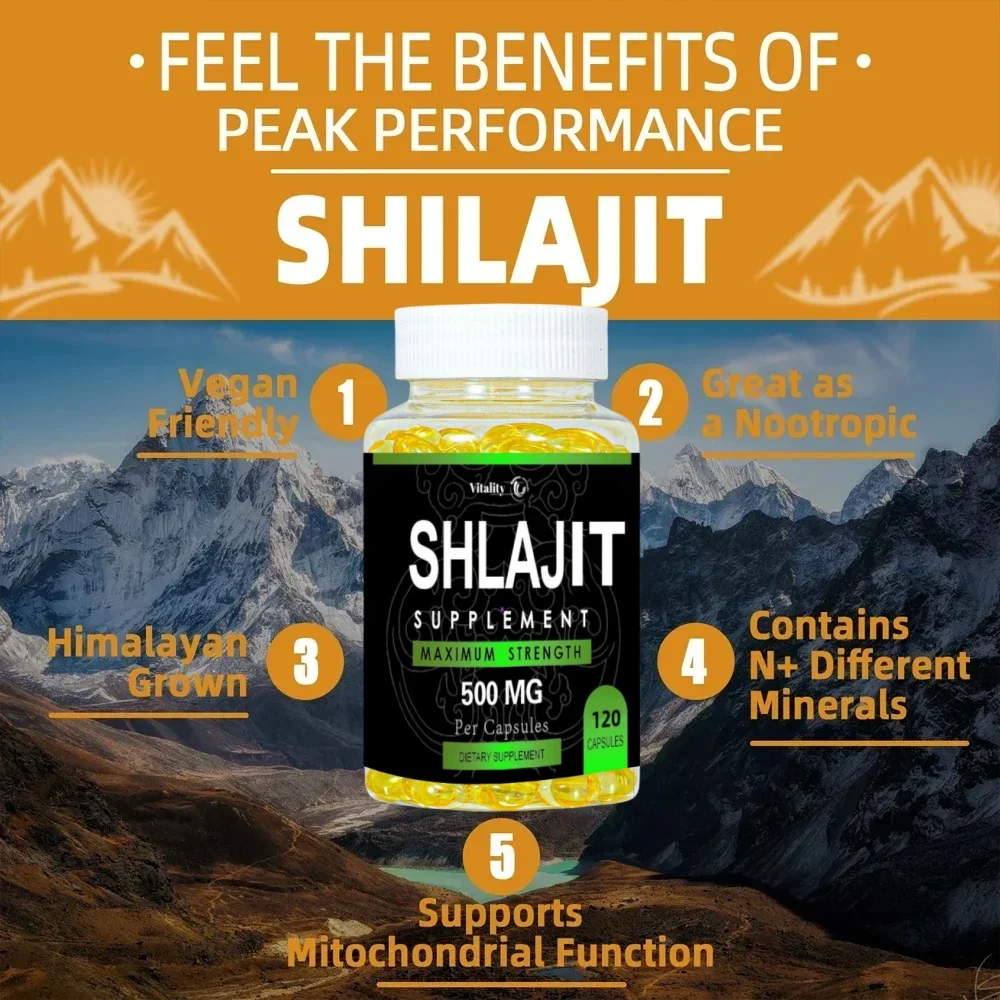 Vitality Shilajit Supplement Supports Memory and Concentration, Provides A Powerful Energy Boost and Improves Cognitive Function