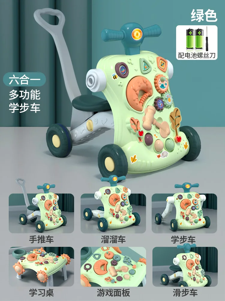 Bicicleta de equilibrio de empuje multifunción para niños pequeños con panel de actividad para juegos en interiores y exteriores