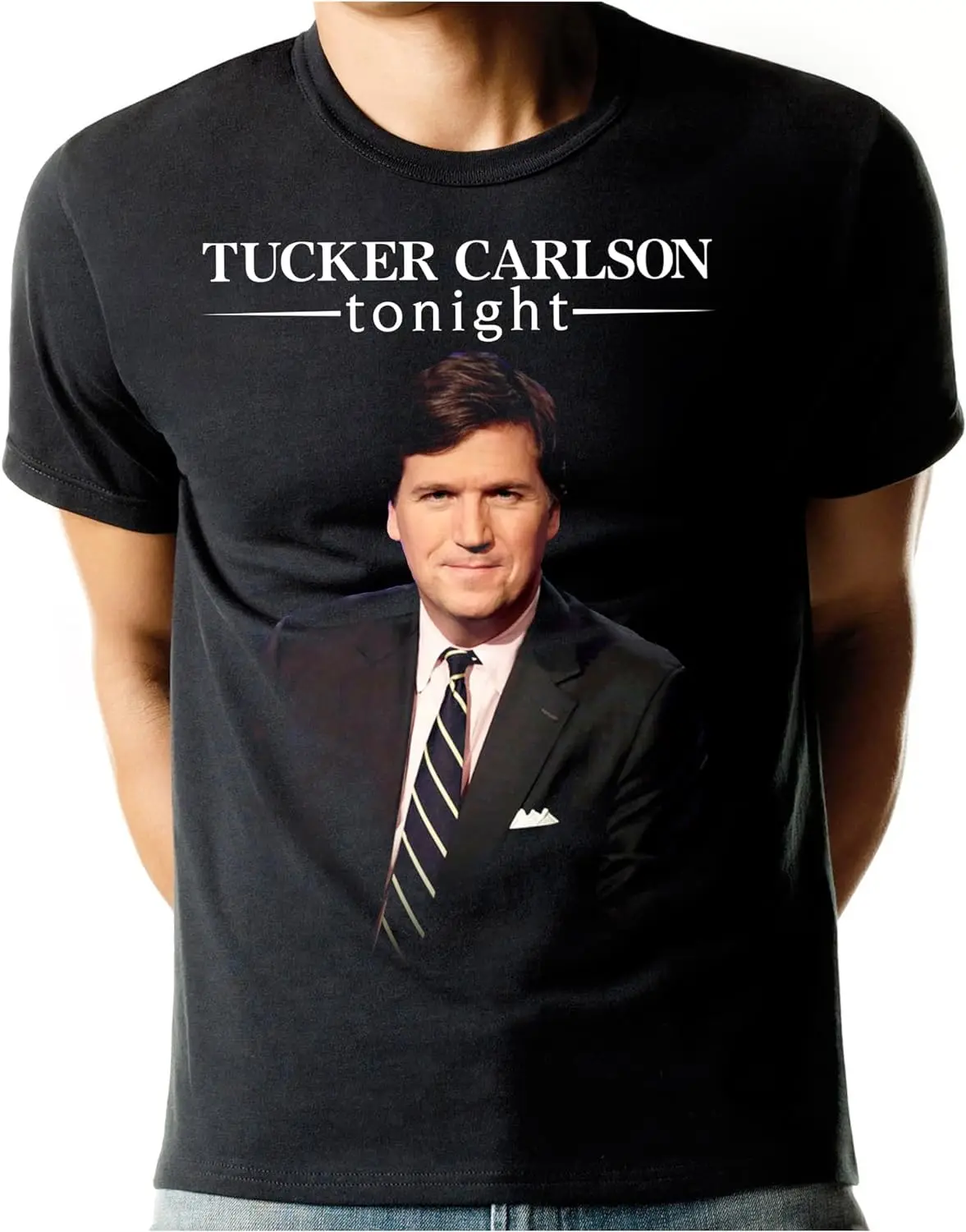 Футболка Tucker Carlson News Anchor Hommage с американским консервативным политическим комментарием