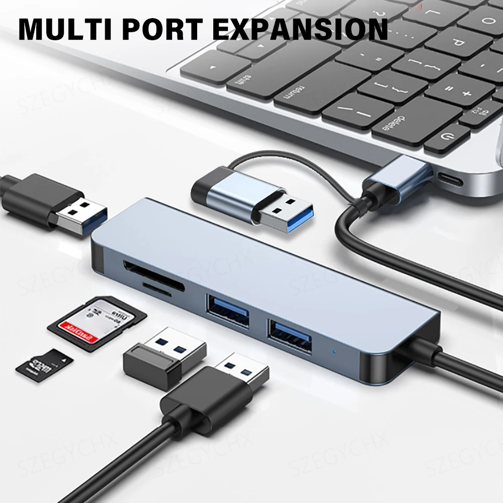 8 7 5 w 2 koncentrator USB 3.1 zewnętrzna stacja dokująca do laptopów Multi-hub C usb typ c stacja dokująca 5 Gb/s TF SD Czytnik kart 3.5Audio