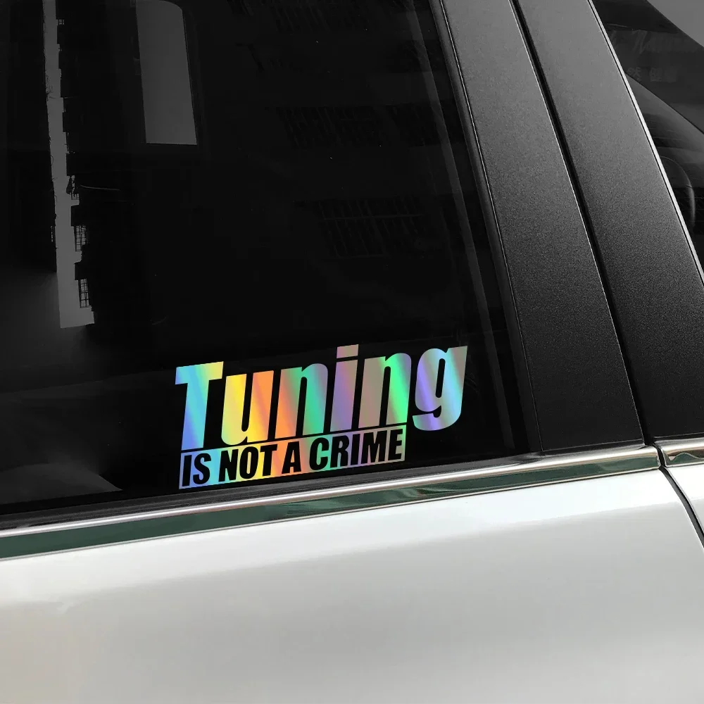 สติ๊กเกอร์ติดรถยนต์ TUNING IS NOT CRIME สติ๊กเกอร์ไวนิลกันน้ำติดตัวถังรถยนต์ ตกแต่งหน้าต่างรถยนต์ สไตล์เฉพาะตัว อุปกรณ์ตกแต่งรถยนต์สุดสร้างสรรค์