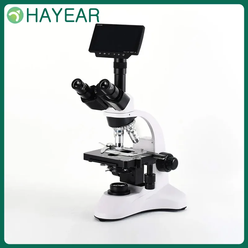 

HAYEAR Trinocular Biological 1600X Stereo Microscope 5" Screen 16MP Microscope Camera for Biology and PCB Repair