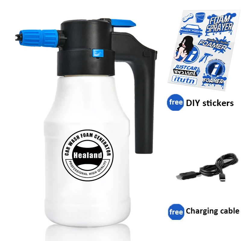 1.5L Electric Foam Sprayer Car Wash Endurance 30min Foam Lance Watering Can Acid Alkali Corrosion Resistant Foam Cleaner