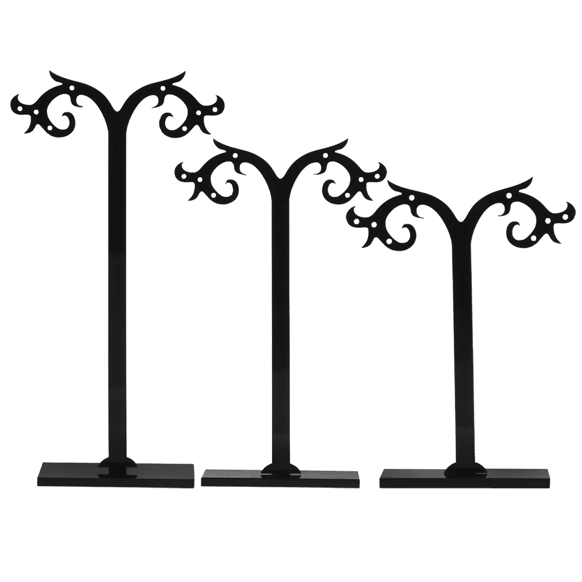 6 Pcs Leaf Design Acrylic Jewelry Display Stand Earring Holder Foldable Showcase Studs Storage Rack Home Use