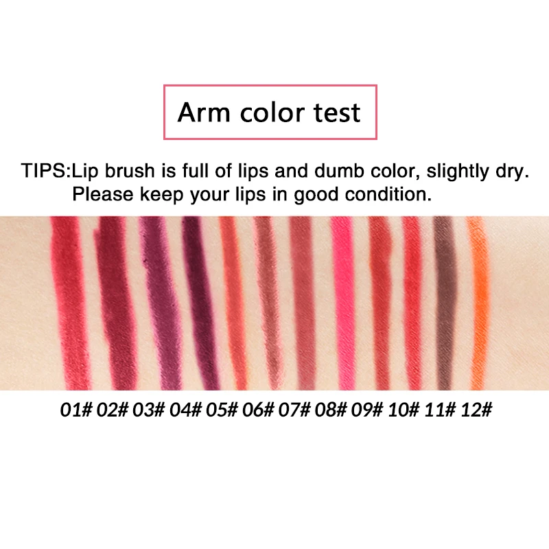 12 Farbe sexy matten Lippenstift Bleistift wasserdicht dauerhafte Lip Liner Stift Antihaft Tasse Lip Liner Kontur Bleistift Set Schönheit Kosmetik