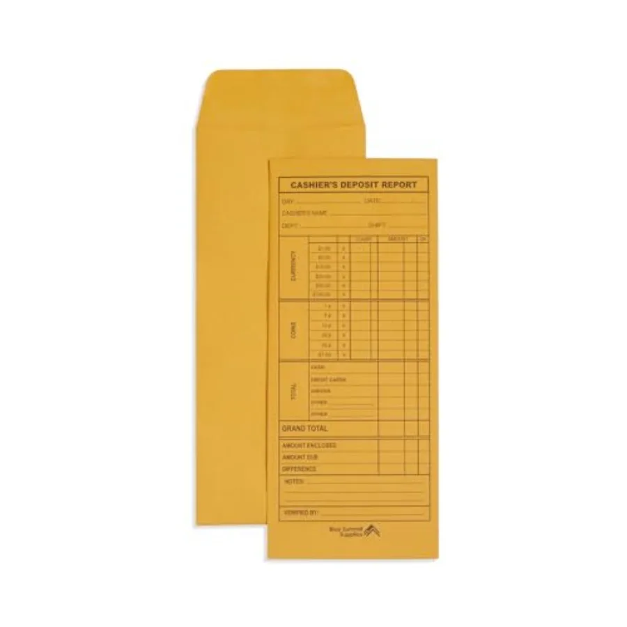 

Конверты для наличных Blue Summit 500: Конверты для кассовых операций для малого бизнеса, для приема денег от продавцов и ресторанов