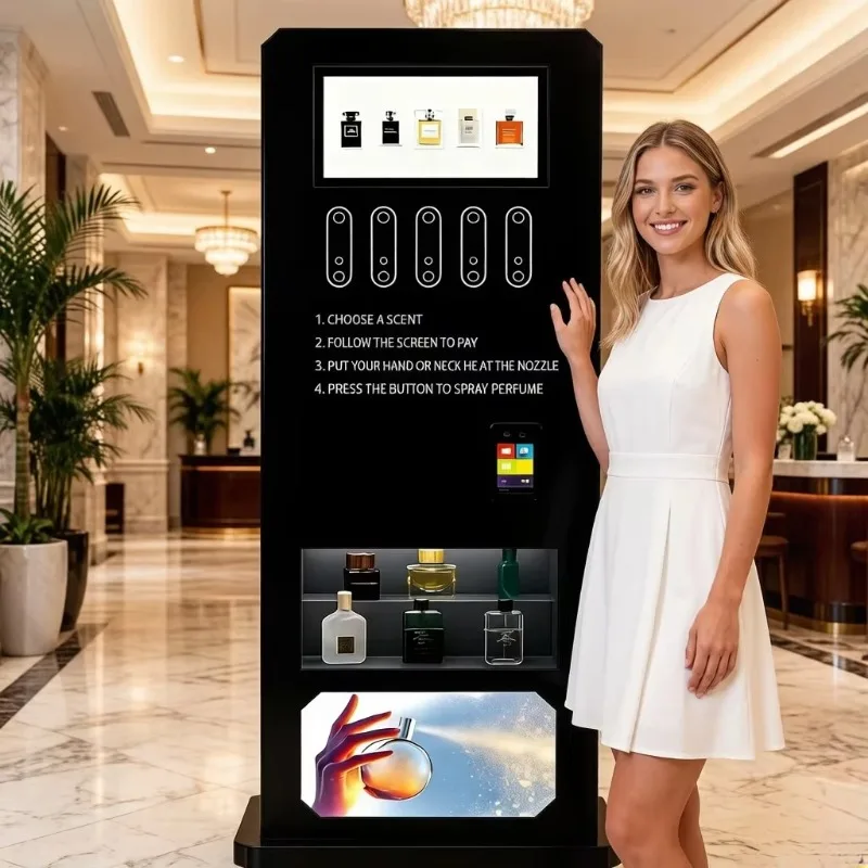 

Custom UK Cologne Vending Machine with Automatic Perfume Distribution Function, Wifi/4g Spray Perfume Vending Machine, Wifi