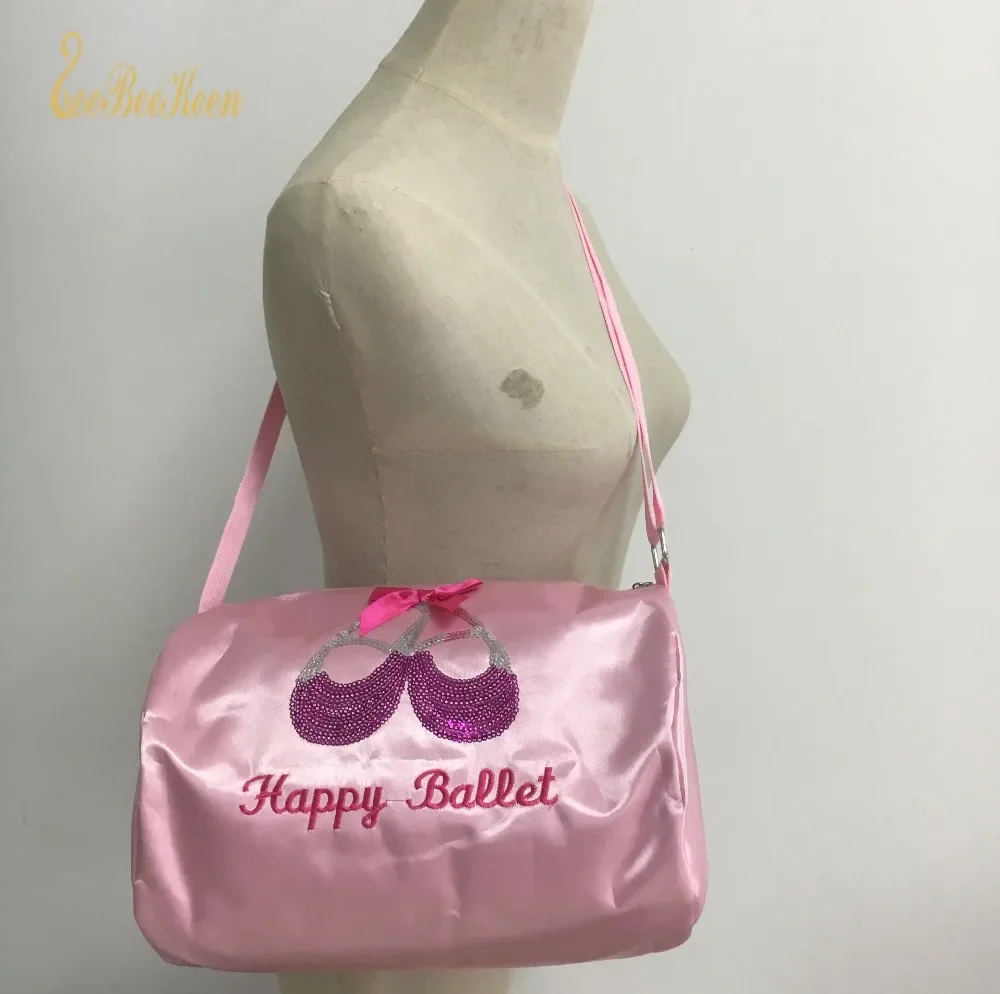 Girls Dance Bag Adult Ballet Dance Bags Embroidered Sequins Ballet Shoes Design Ballet Bags Pink Ballerina Dancing Bags For Kid