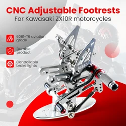 오토바이 후방 풋페그 발 받침대, 가와사키 ZX10R 2008 2009 2010, 수정 CNC 알루미늄 합금 후방 풋페그