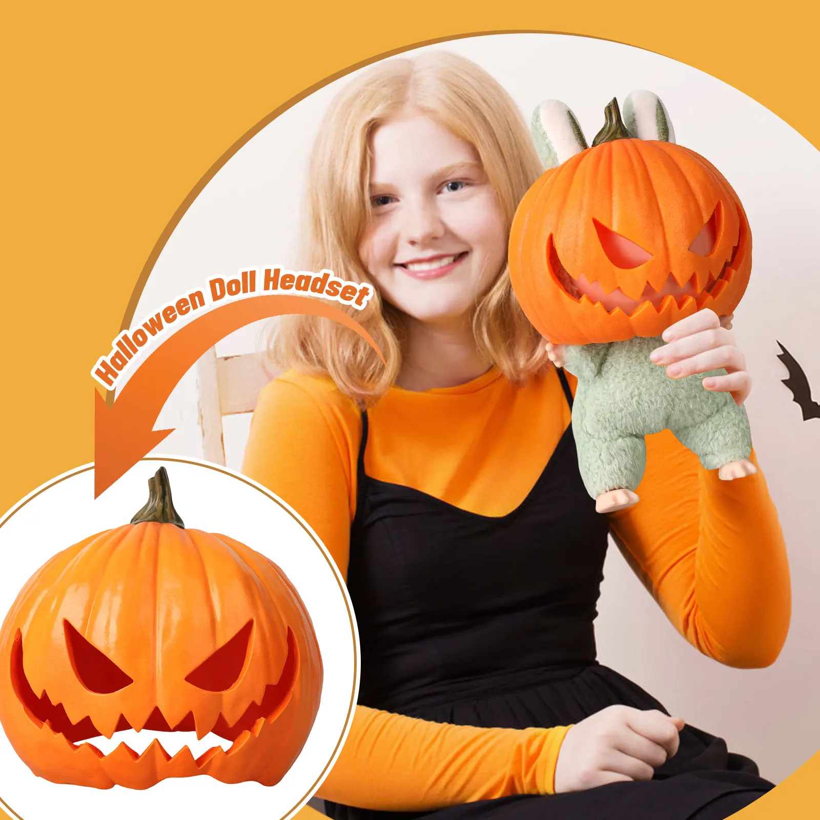 Хэллоуин Маска Кукла Головной Убор Милая Тыквенная Маска Кукла Одевание Реквизит Фестивальный Подарок Хэллоуин Атмосфера Вечеринки Украшения