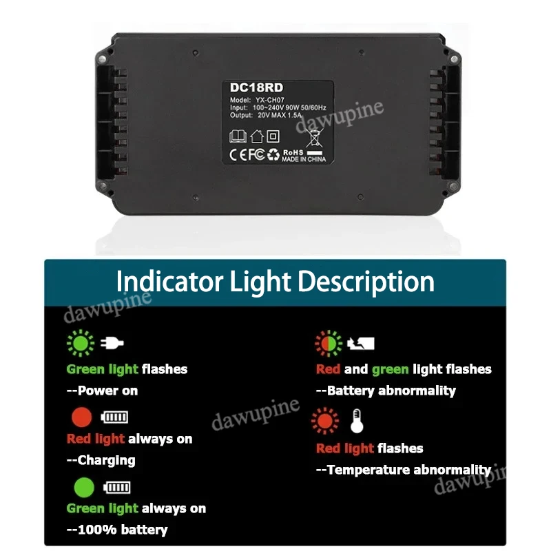 Power Tools Parts For Makita 18V Lithium Battery Case Packs BL1830 BL1860 Charger DC18RC DC18RD DC18SF DC18RE - view 2