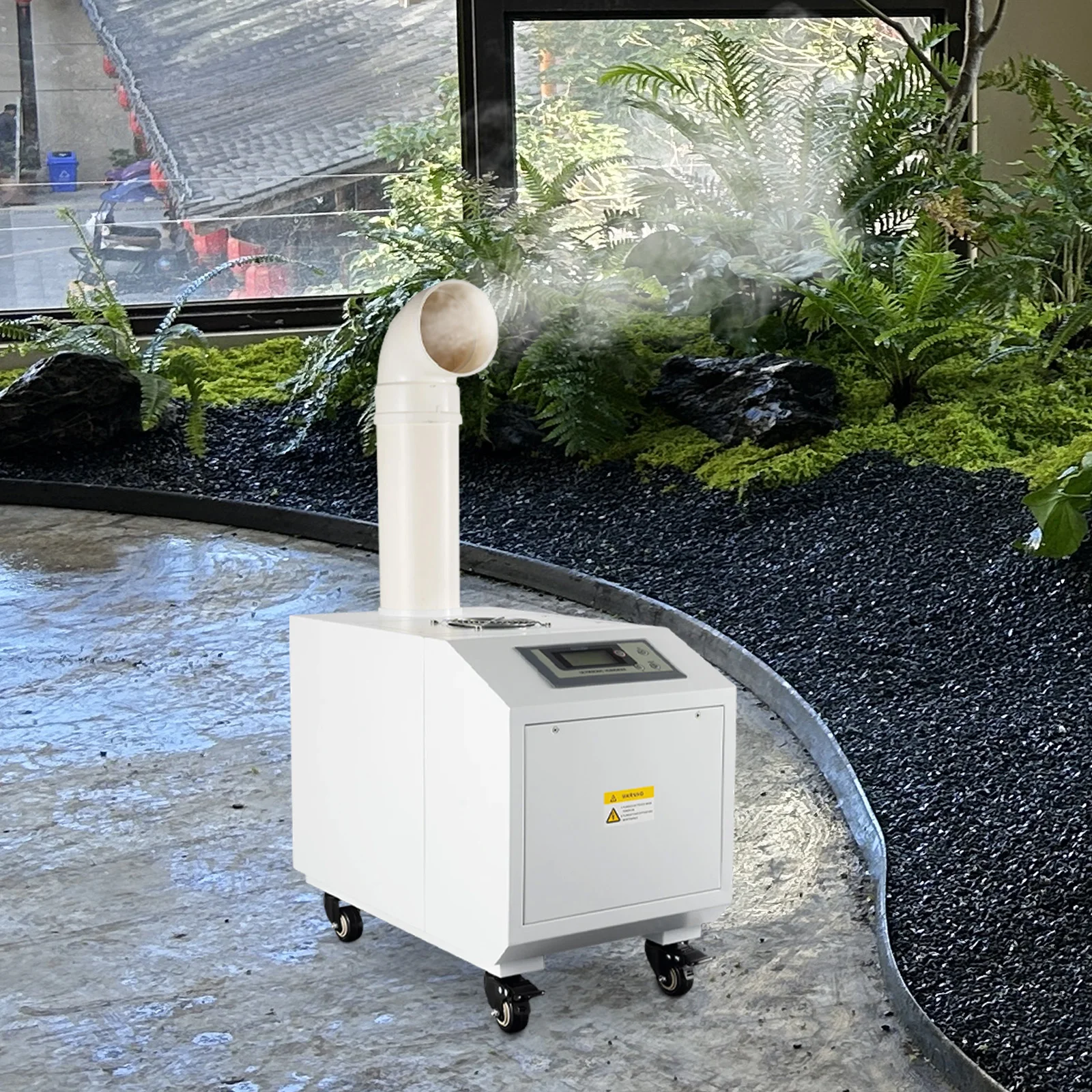 

54*34*44 Cm 300W White Ultrasonic Humidifier Commercial Industrial Continuous Cool Fog Maker with 4.53ft Long Power Cord