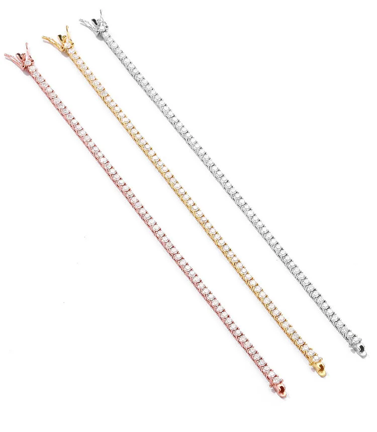 

EUREKA 3mm 4mm Moissanite Tennis Bracelet Full Diamond GRA 925 Silver Plated 18k Wedding Party Jewelry Bracelets for Women Man