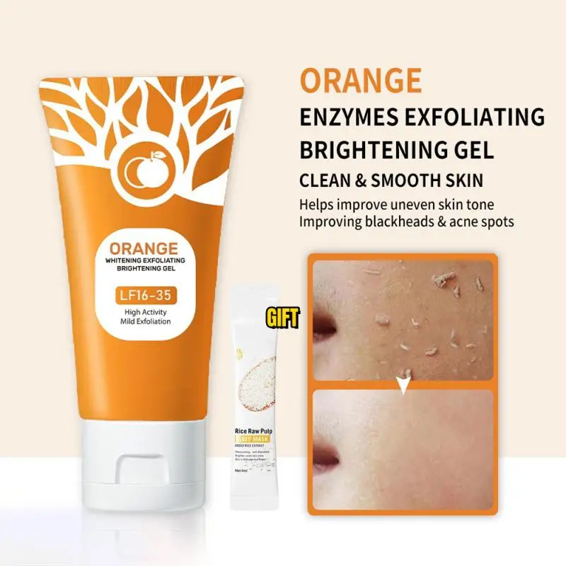 Orange Exfoliating Gel For Facial Body Scrub Skin Cleaning Gentle Orange Facial Scrub Body Cleansing Gel Dead Skin Remover