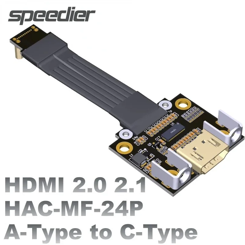 

Мини-HDMI HD V2.1 2.0 Тип A-C штекер-гнездо 4K/144 Гц видео Встроенный плоский кабель FPV камера для аэрофотосъемки Gopro