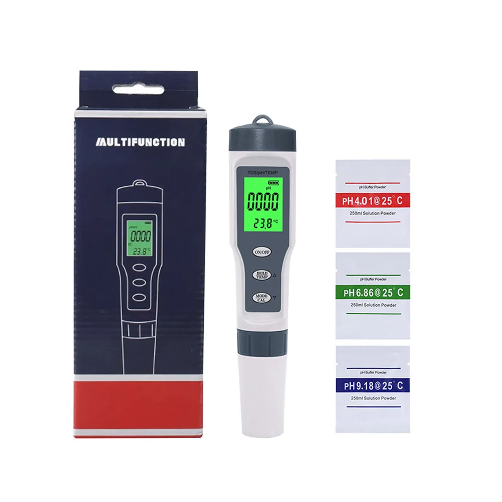 NOYAFEZ-9901 Água Qualidade Tester Pen, Alta Qualidade PH Meter, TDS Temp Condutividade Monitor, Pureza Medida Ferramenta, 3 em 1