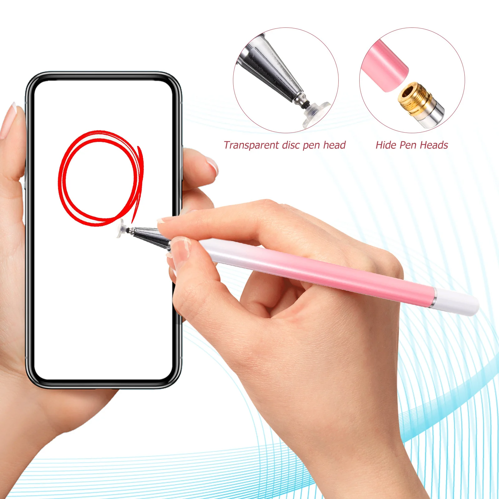 

Capacitive Stylus Pen Two Way Magnetic Cap Metal Durable Compatible with Phone Tablet Screens Notes Drawing Gaming