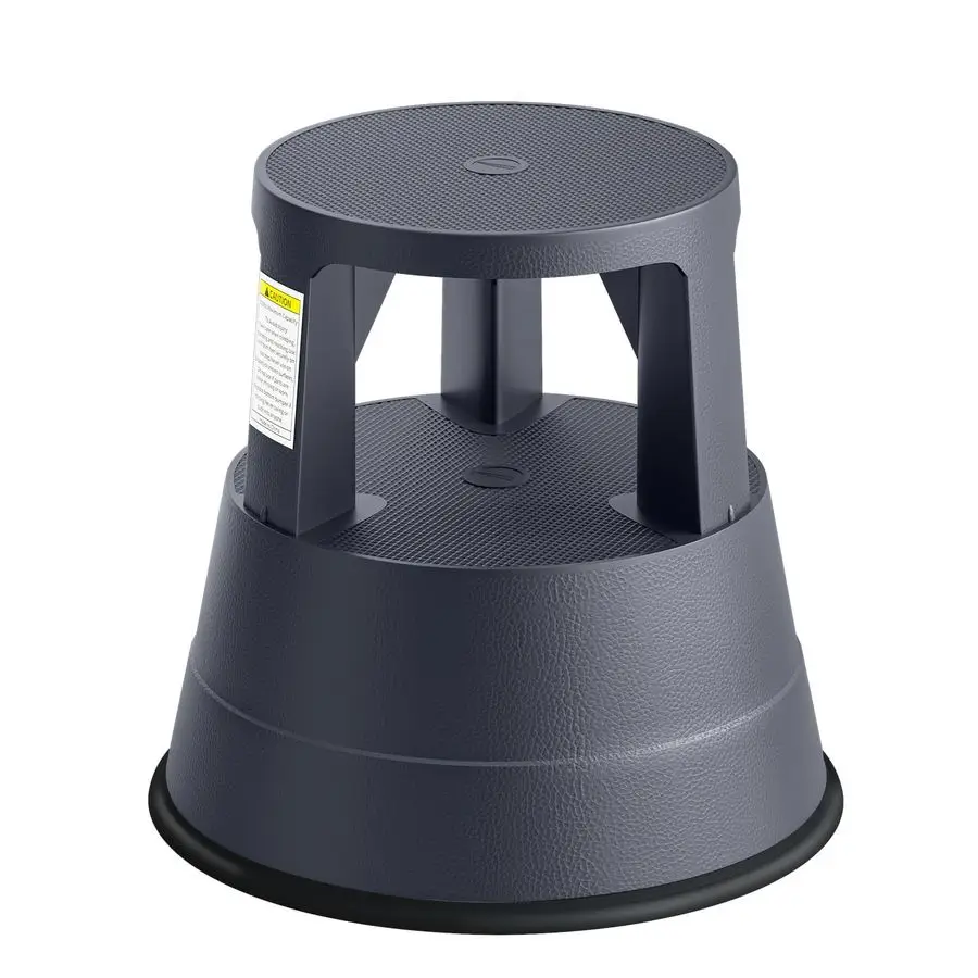 مقعد متدحرج بعجلات، سعة 550 رطل، عجلات قابلة للسحب بمنصة غير قابلة للانزلاق، مقعد دائري عالي التحمل للمكتبة، مجموعة