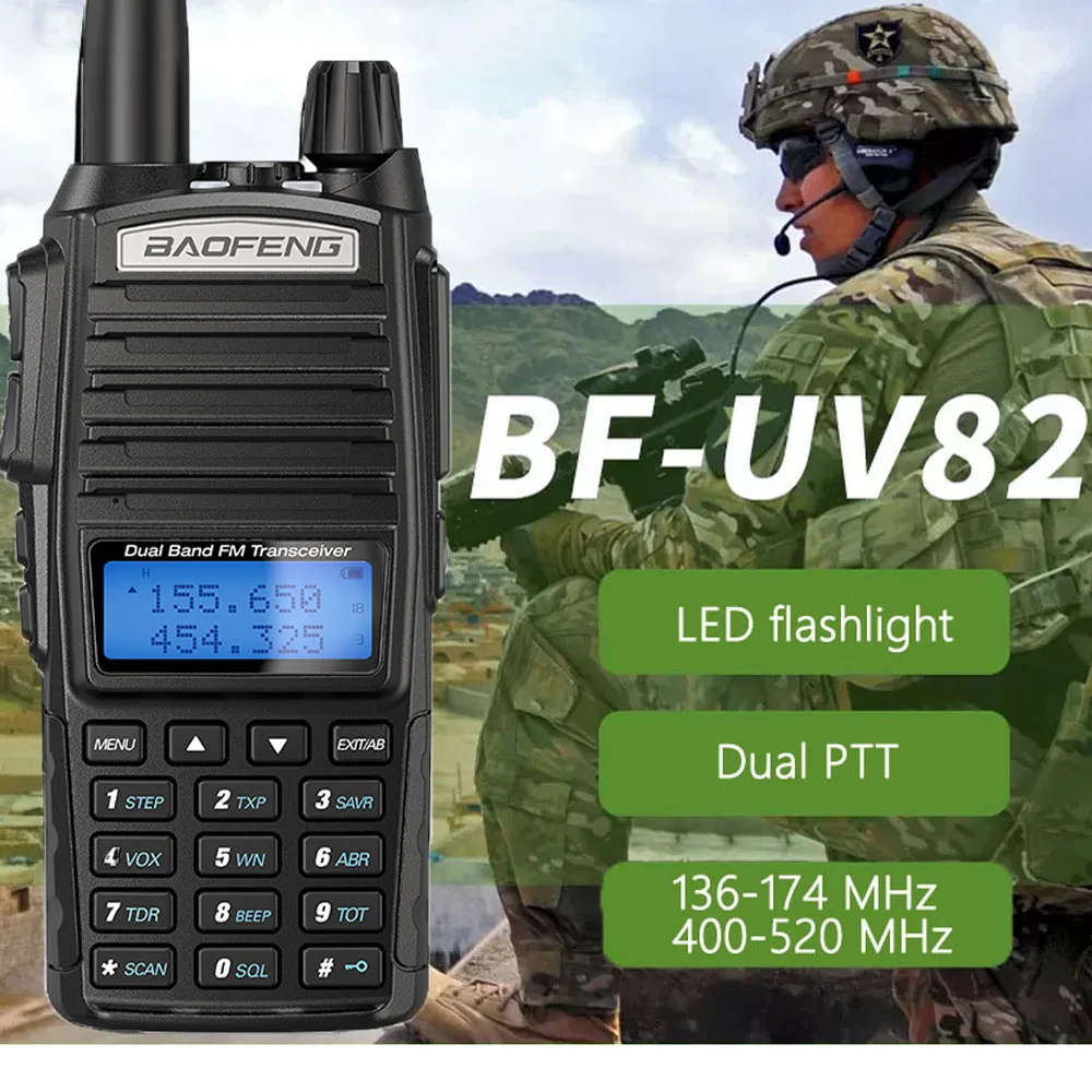 

5W UHF VHF Baofeng UV 82 Walkie Talkies Baofang UV82 Radio Comunicador For Hunting And Hiking