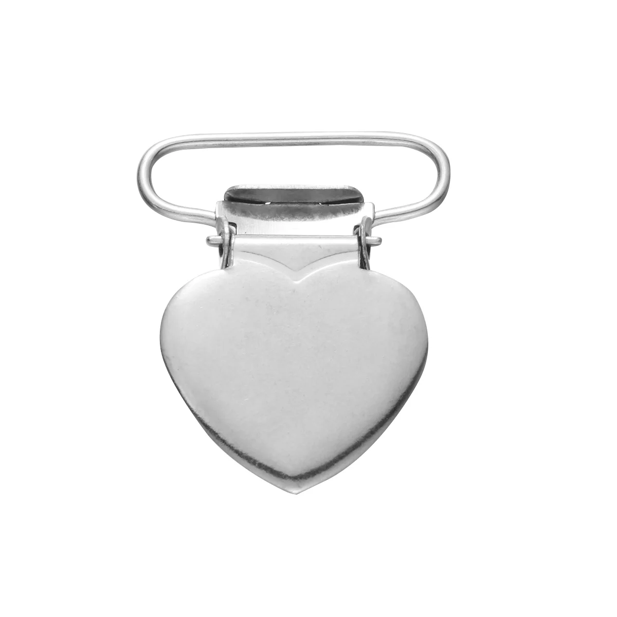 20pcs Fashion Suspender Clips Holders Heart Metal Pacifier Clips Buckle Clips Sewing Tools for Men Women (Silver)