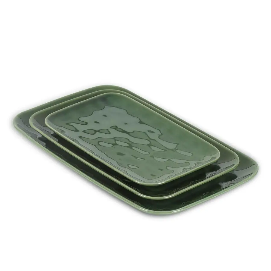 

Ceramic Rectangle Serving Platters 14 12 10 Porcelain Serving Trays Plates for Party BBQ Appetizers Sushi Dessert Microwave Oven