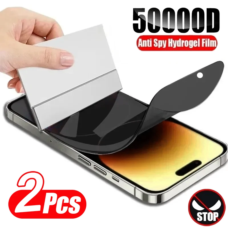 2 Stück Anti-Spy Hydroge Film Displays chutz folie für iPhone 11 12 13 14 15 16 Pro Max Datenschutz für iPhone 15 16 plus Film