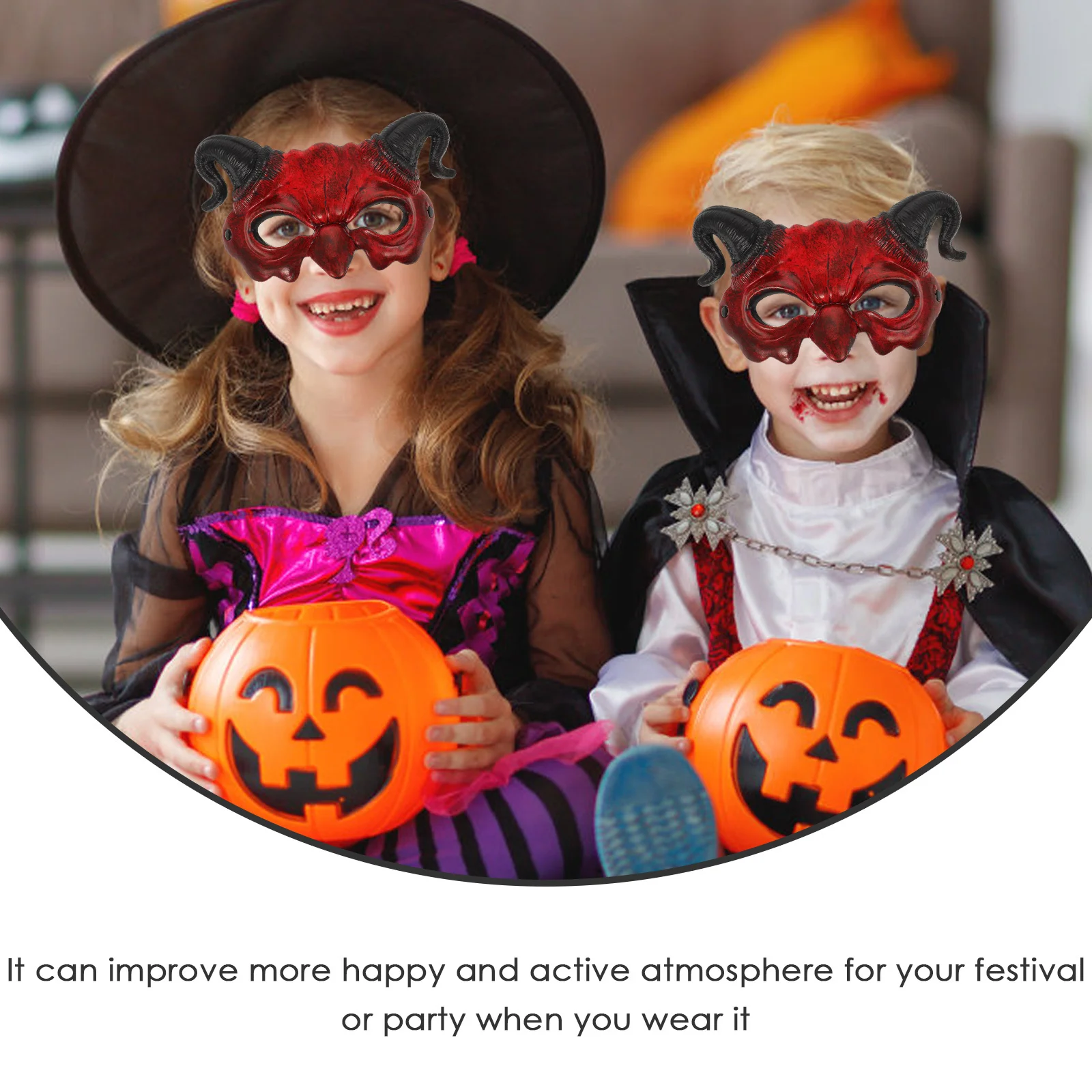 Máscara do diabo meia face marrom máscara de halloween assustador horror traje festa cosplay masquerade carnaval novidade presente acessório