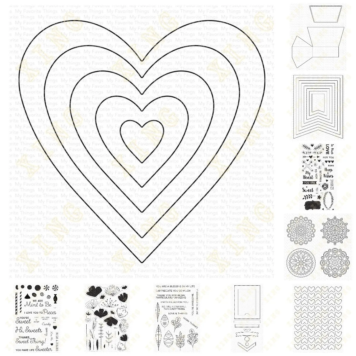 

Valentine's Day Heart Love Metal Cutting Dies and Clear Stamps Scrapbooking Craft Supplies DIY Make Photo Album Mould Embossing